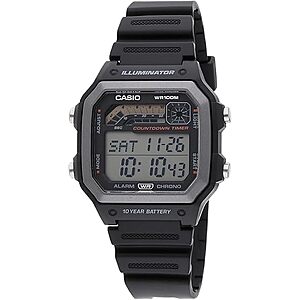 42mm Casio Men's WS1600H Series Watch w/ Stopwatch, 100M WR & 10-Yr Battery $22.45 
