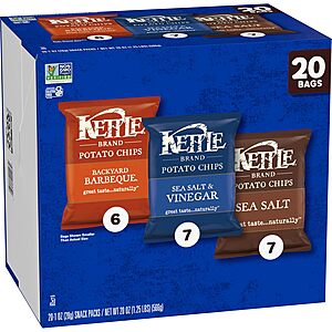 20-Ct 1-Oz Kettle Brand Potato Chips (Variety Pack) $7.05 w/ S&S