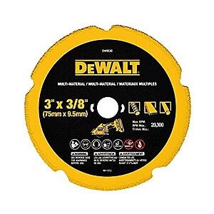 Amazon: DEWALT 3" Cut Off Wheel, Ultra Sharp Carbide (DW8530) $10.14 (Reg $17.48, ~42% Off) + FS w/ Prime