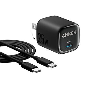 Anker 25W USB-C Wall Charger Block With 5-Foot USB-C Cable