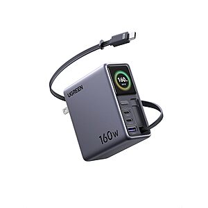 Prime Members: UGREEN Nexode Pro 160W Charger w/ Retractable Cable $100 + Free S&H