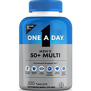 Select Accts: 200-Ct One A Day Men’s 50+ Healthy Advantage Multivitamin $4.80 w/ S&S