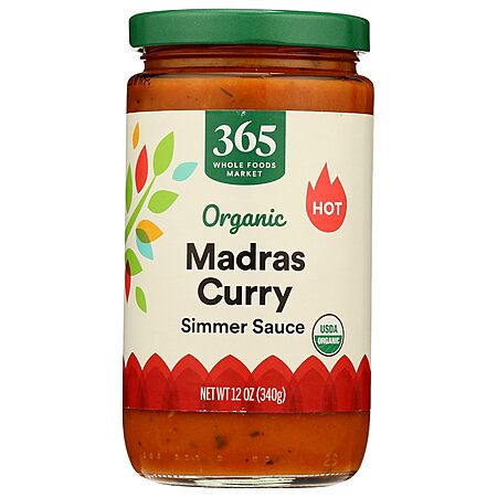 [S&S, AC] $1.96 | 12-Oz 365 by Whole Foods Market Organic Madras Curry Sauce at Amazon