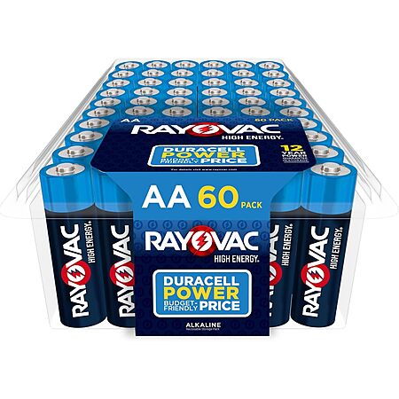 [S&S, AC] $11.51 | 60-Count Rayovac AA Batteries at Amazon (19.2￠ each)