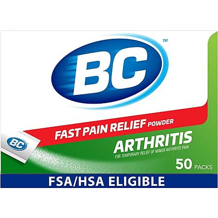 [S&S, AC] $1.63 | 50-Count BC Fast Pain Relief Powder Stick Packs for Arthritis at Amazon