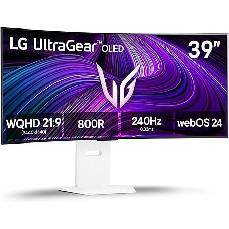 $799.99 | 39″ LG Ultragear WQHD OLED Curved Gaming Monitor 240Hz, 1ms (39GX90SA-W) at Amazon