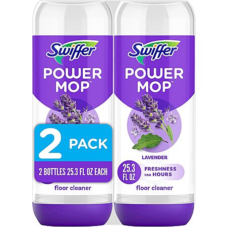 [S&S, AC] $5.50 | 2-Pack 25.35-Oz Swiffer PowerMop Floor Cleaning Solution (Lavender) at Amazon
