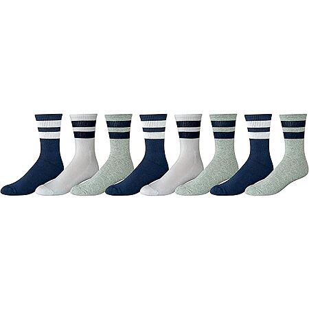 [YMMV, AC] $4.38* | 8-Pairs Amazon Essentials Men's Retro Stripe Crew Sock at Amazon