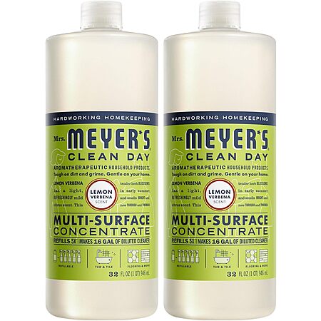 [SnS, AC] $8.87* | 2-Pack 32-Oz Mrs. MEYER'S CLEAN DAY Multi-Surface Everyday Concentrate (Lemon Verbena) at Amazon