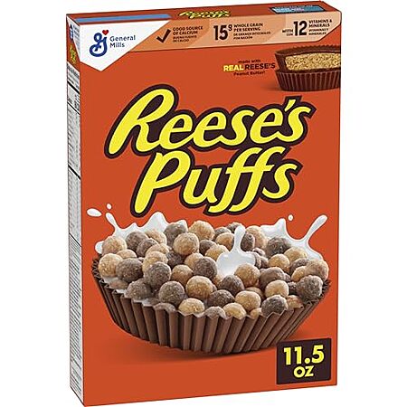REESE'S PUFFS Breakfast Cereal, Chocolatey Peanut Butter Cereal, 11.5 oz~$2.25 With S&S @ Amazon