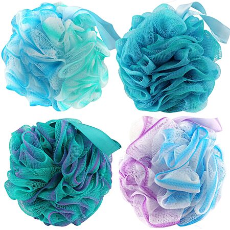 ac AMAZON Chuya Bath Loofah Sponges 70 Grams Large Size,4 Pack Shower Sponge