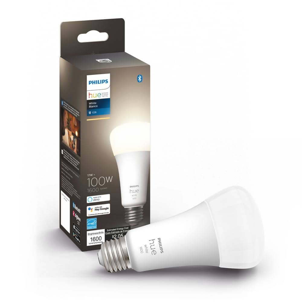 YMMV Philips Hue 100-Watt Equivalent A21 Smart LED Soft White (2700K) Light Bulb with Bluetooth (1-Pack) $5.53