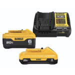 Dewalt 20V MAX Lithium-Ion 6.0Ah and 4.0Ah Battery and Charger Starter Kit $97
