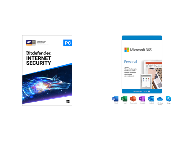 Microsoft Office 365 Personal Subscription (PC / Mac) + Bitdefender Internet Security 2021 - 1 Year / 1PC - Download $26.98