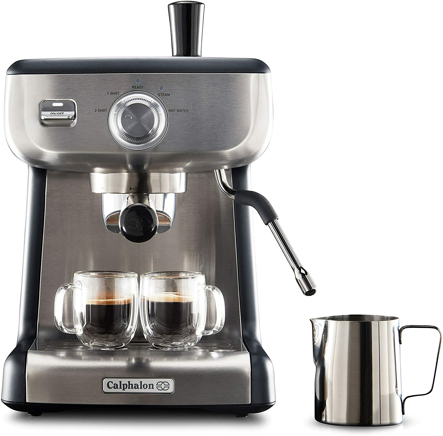 Amazon.com: Calphalon BVCLECMP1 Temp iQ Espresso Machine with Steam Wand, Stainless Steel: Kitchen & Dining $210.96