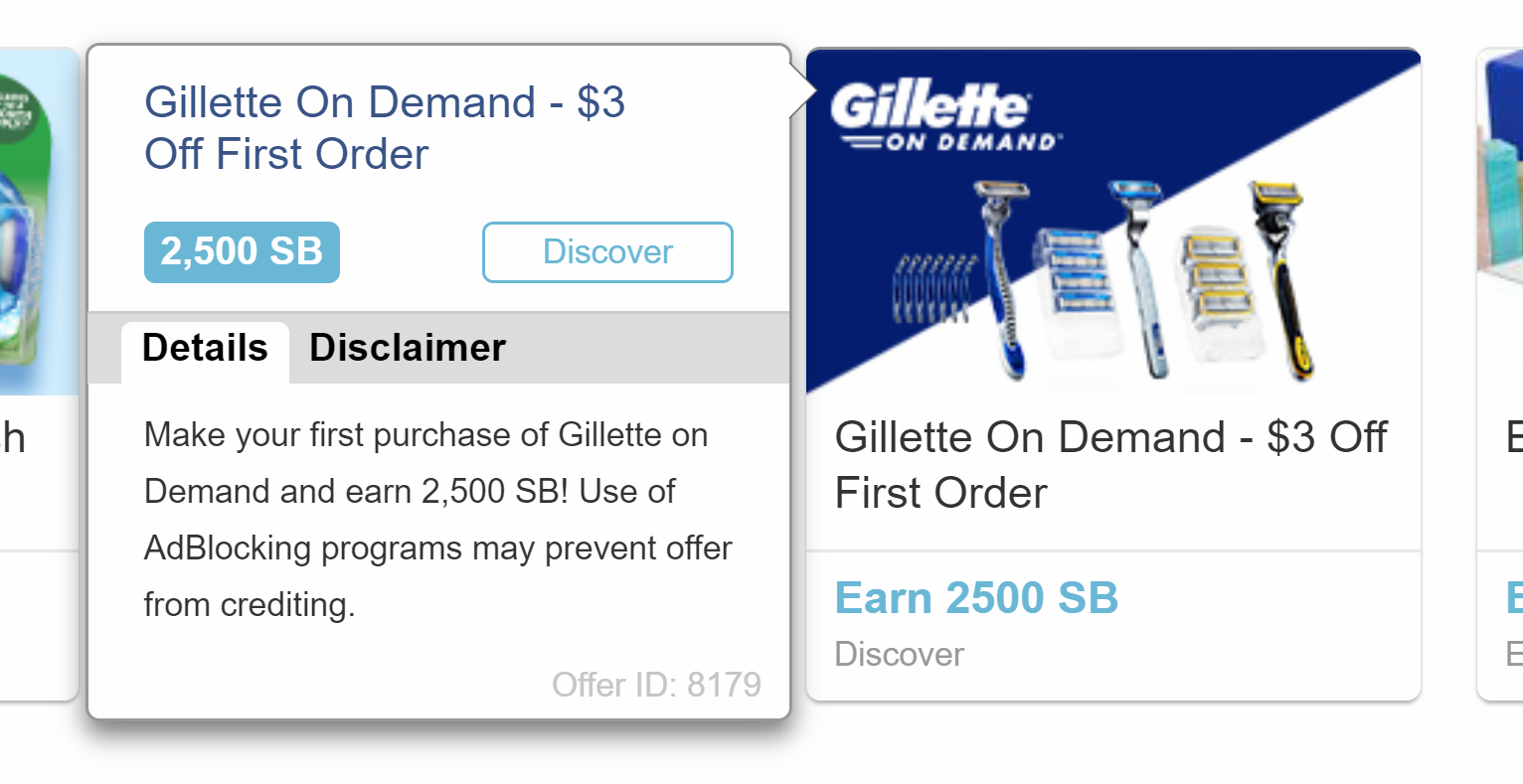 Swagbucks - First purchase at Gillette on Demand gives you $25 in points - $18 MM $7