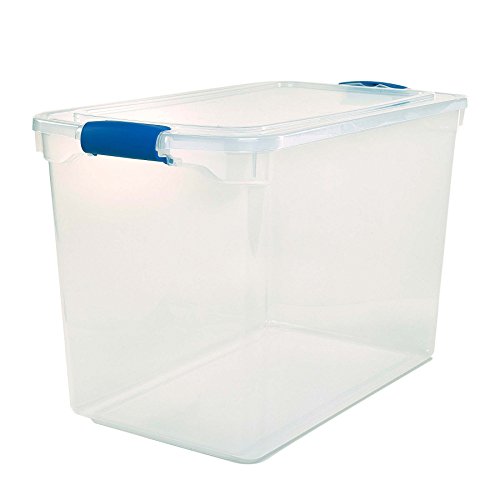 Homz Plastic Storage Modular Stackable Storage Bins With Blue