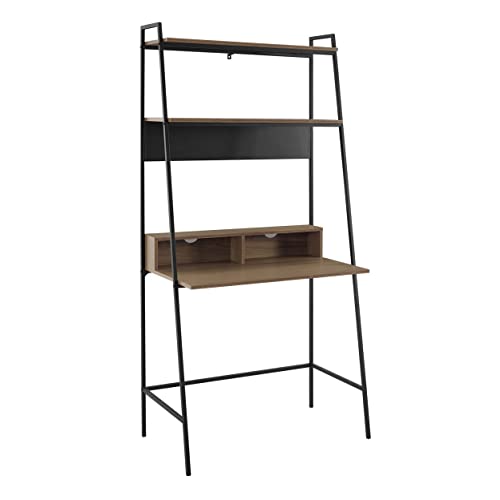 Walker Edison Freya Urban Industrial Ladder Desk with Metal Magnet Board, 36 Inch, Mocha $112.42