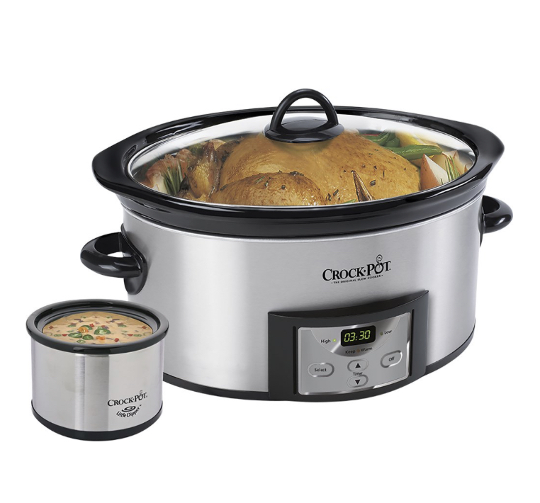 Crock-pot Countdown 6-Quart Slow Cooker and Little Dipper Warmer - Stainless-Steel/Black $24.99 Bestbuy.com free store pickup