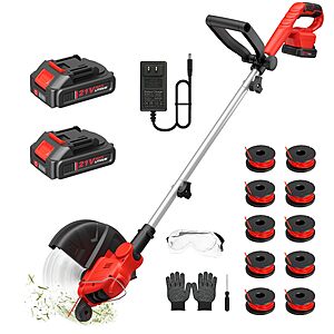 21V Weed Wacker with 2x2.5Ah Batteries, $34.29 with code