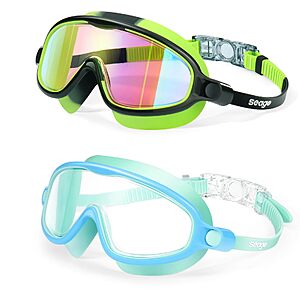 2-pack Anti-fog Wide Swim Goggles for Kids, $5.99 with code