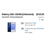 Samsung Galaxy S25+ 256GB for $749.99 | 512GB for $869.99 - Unlocked (YMMV)