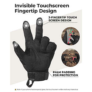 KemiMoto Motorcycle Tactical Gloves with Touchscreen Hard Shell $9.99