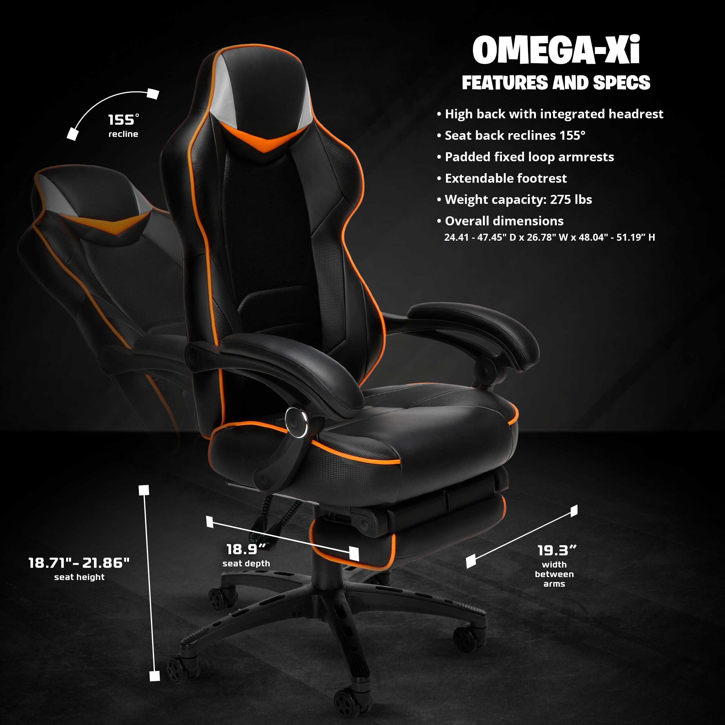 Fortnite OMEGA-Xi Gaming Chair, RESPAWN by OFM Reclining ...