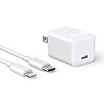 Yokersu 20W Power Delivery USB-C Wall Charger w/ 6-ft. USB-C to Lighting Cable $5