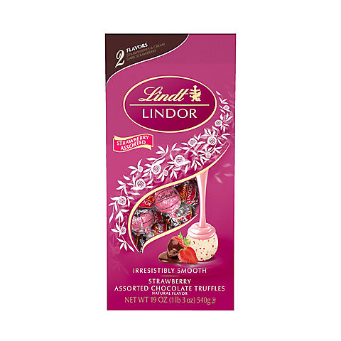 Valentine Lindt Lindor Assorted Strawberry Chocolate Truffles Mix Bag 19oz for $5.98 at BJs Club - B&M Free Store Pickup