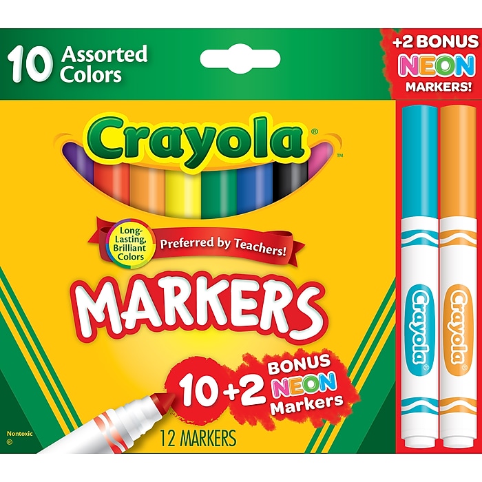 12-Count Crayola Broad Line Markers for $1.06 @ Staples (shipped or free store pickup)