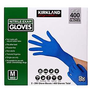 Costco: Kirkland Signature Nitrile Exam Gloves 400-ct for $15.99 in-store ($3 off ends 12/21)