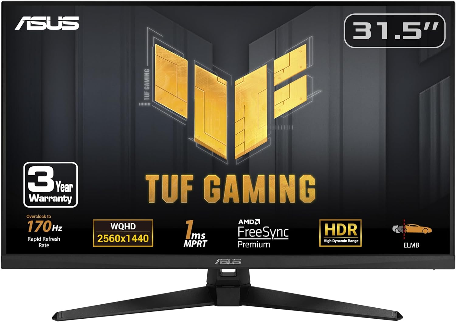 ASUS TUF Gaming 31.5” 1440P HDR Monitor (VG32AQA1A) - QHD (2560 x 1440), 170Hz, 1ms, FreeSync Premium $249 $249