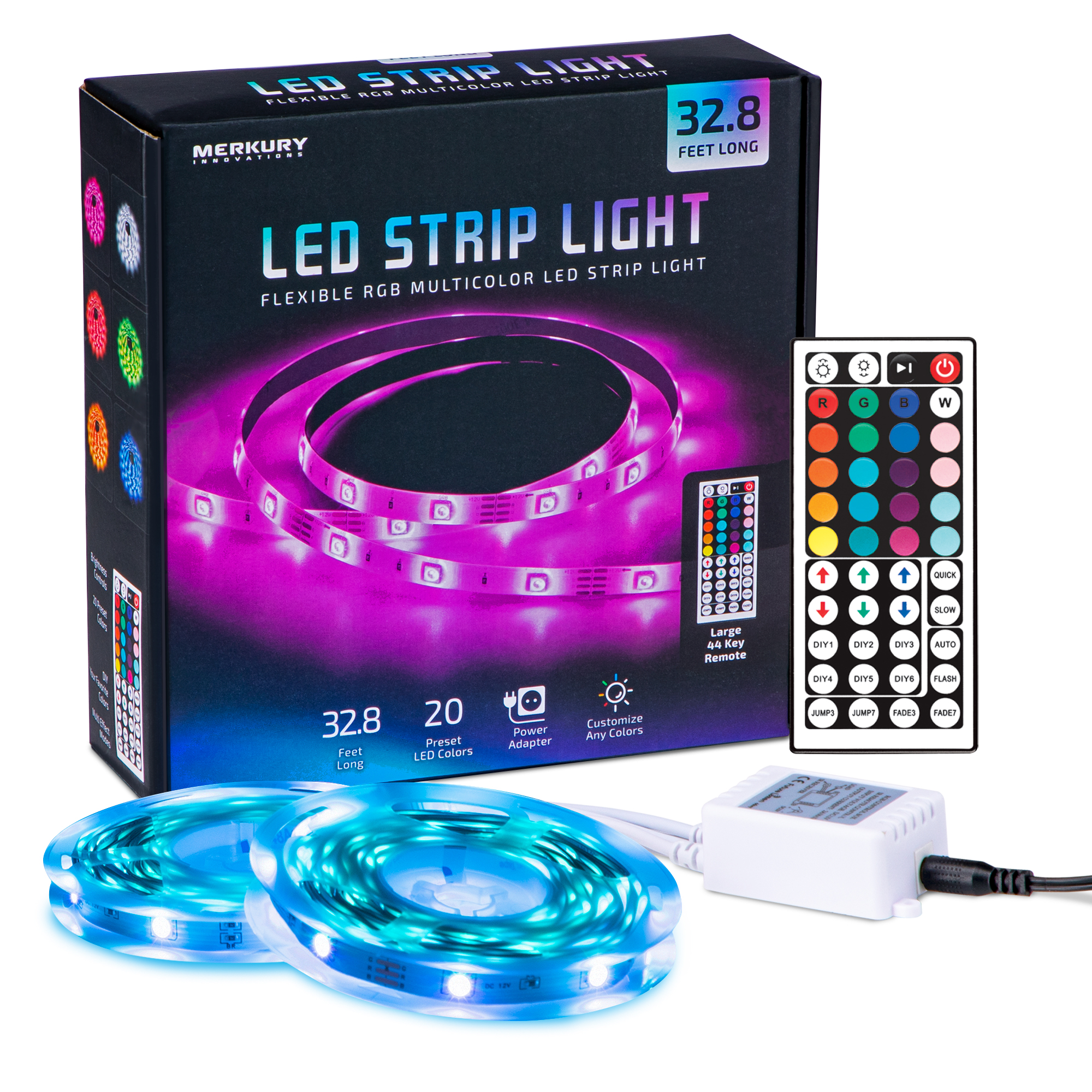 Merkury Innovations 32.8ft RGB Strip Light with 44 Key Remote - Walmart $3 YMMV In-Store