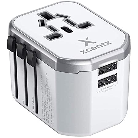 Xcentz Universal Travel Power Adapter International All-in-One Worldwide Travel Adapter Wall Charger/Adapter with Dual USB Ports for US/EU/UK/AUS/Europe - $7.24 after 10% coupon
