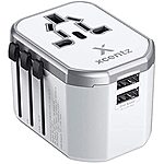 Xcentz Universal Travel Power Adapter International All-in-One Worldwide Travel Adapter Wall Charger/Adapter with Dual USB Ports for US/EU/UK/AUS/Europe - $7.24 after 10% coupon