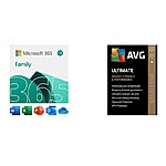 15-Month Microsoft 365 Family (6 People) + 1-Year AVG Ultimate (Unlimited VPN) $70 (Digital Download) &amp; More