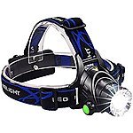 Zoomable 3 Modes Super Bright LED Headlamp with Rechargeable Batteries $17.59 @ Amazon w/ Prime