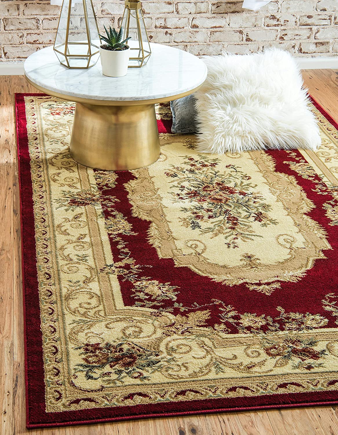 Unique Loom Versailles Collection Traditional Classic Red Area Rug (9' 0 x 12' 0) $109.84