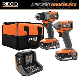 Home Depot RIDGID 18V SubCompact Brushless 2 Tool Combo Kit with