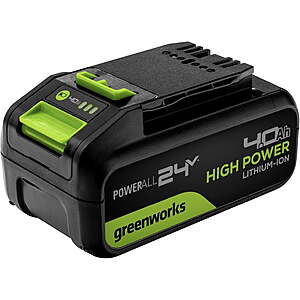 YMMV Greenworks 24v 4 Ah Lithium-Ion Battery, Black $32.69