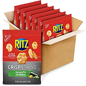 YMMV Ritz, Crisp Thins Jalapeño Chips Bags, Cheddar Cheese, 7.1 oz, 6 Count $12.52