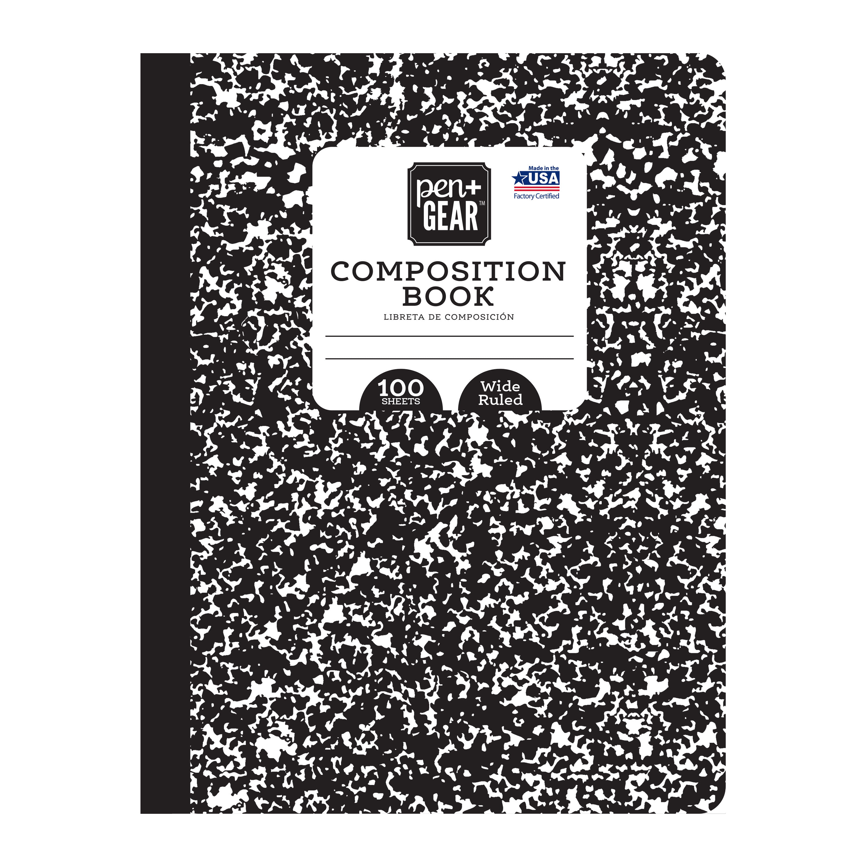 Pen + Gear Composition Book, Wide Ruled, 100 Pages, 9.75" x 7.5", Walmart.com $0.50 + Free Store pickup