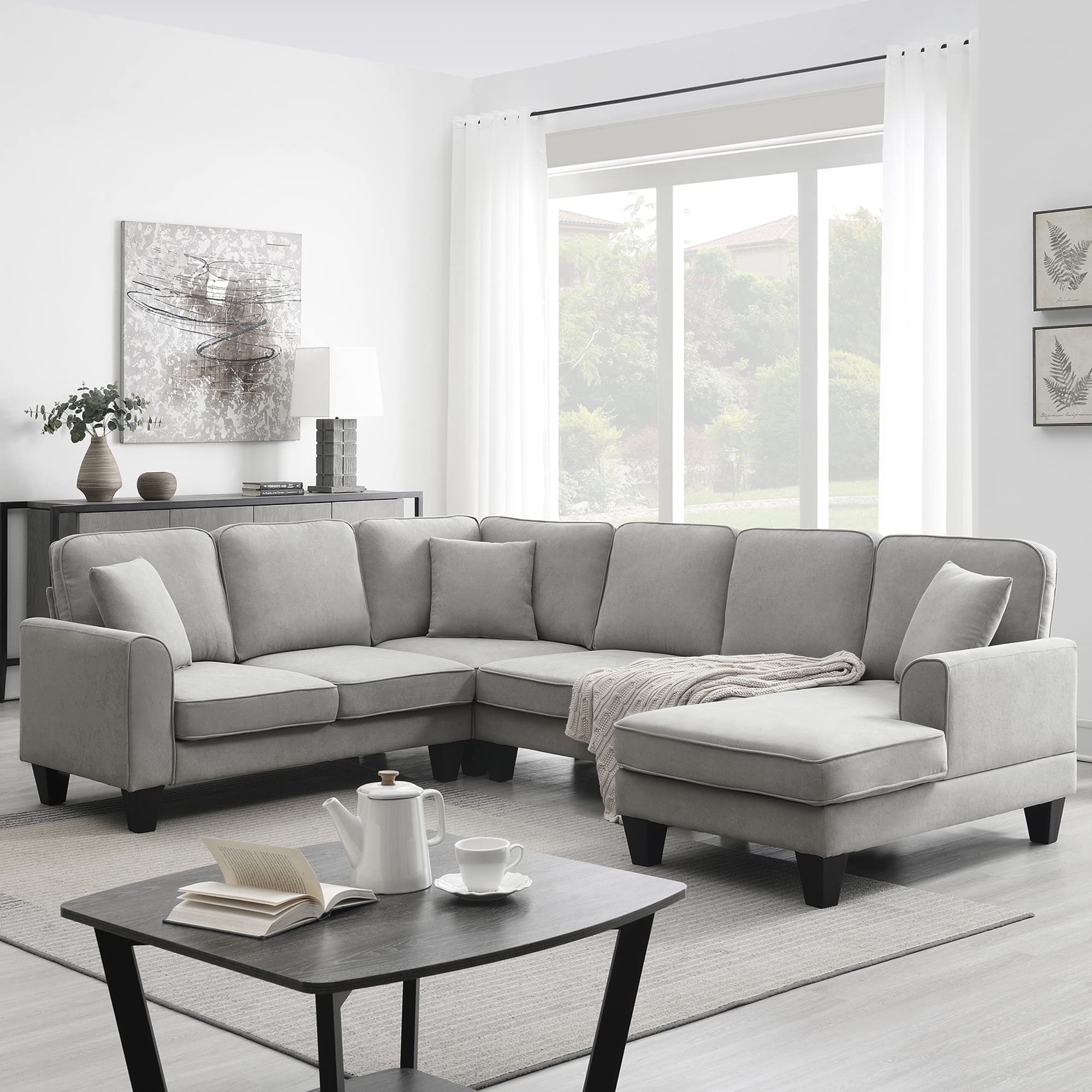 SOCOUCH 10885.5" Oversized Sectional Sofa Set, U-Shaped Modern Sleeper ...