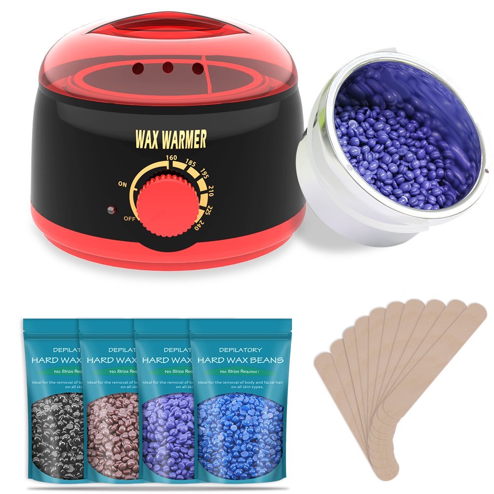 Hair Removal Waxing Kit Wax Warmer With 4 Flavor Hard Wax Beans