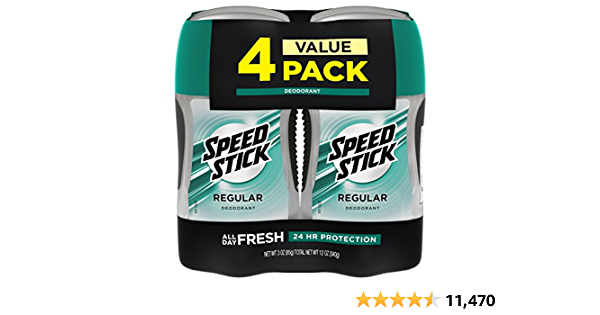Speed Stick Deodorant for Men, Aluminum Free, Regular - 3 Ounce (4 Pack) - $5.76