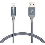 Amazon Basics iPhone Nylon Charger Cable USB-A to Lightning: 3' Dark Gray $5.40 &amp; More
