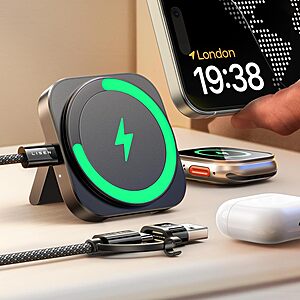 [Prime] $12.59*: LISEN Magsafe Magnetic Charger Stand for Apple iPhone / Watch / AirPods (Black) at Amazon