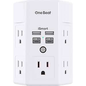One Beat 5-Outlet Extender Wall Charger (White) $6.99 + Free Shipping w/ Prime or on $35+