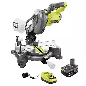 RYOBI 18V ONE+ Cordless 7-1/4" Compound Miter Saw w/ 4.0 Ah Battery & Charger $129 + Free Shipping